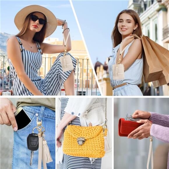 Small Wristlet Wallets for Women RFID Credit CardHolder Wallet Keychain Wristlet - Picture 6 of 7